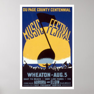 Du Page County Centennial Music Festival WPA Poster