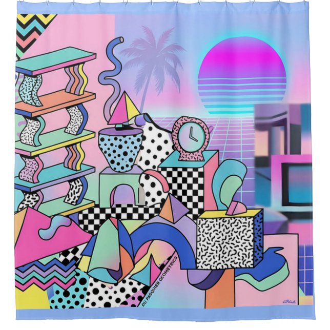 Du Pasquier Geometrics Revisited Shower Curtain (Front)