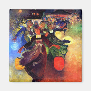 Du Puigaudeau: Breton Girls with Chinese Lanterns Magnet