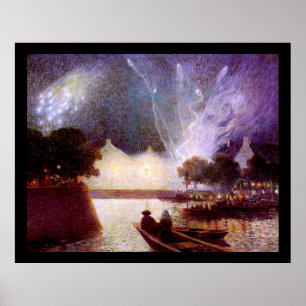 Du Puigaudeau: Fireworks over the Port Poster