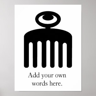 Duafe Adinkra Symbol for Feminine Beauty Poster