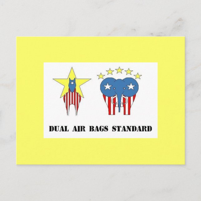 DUAL AIR BAGS STANDARD POSTCARD DEMOCRAT (Front)