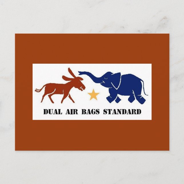 DUAL AIR BAGS STANDARD POSTCARD DEMOCRAT (Front)