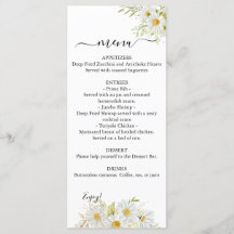 Dual Chrysanthemum Greenery Wedding Menu