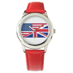 Dual Citizen American British Flag Kids Watch