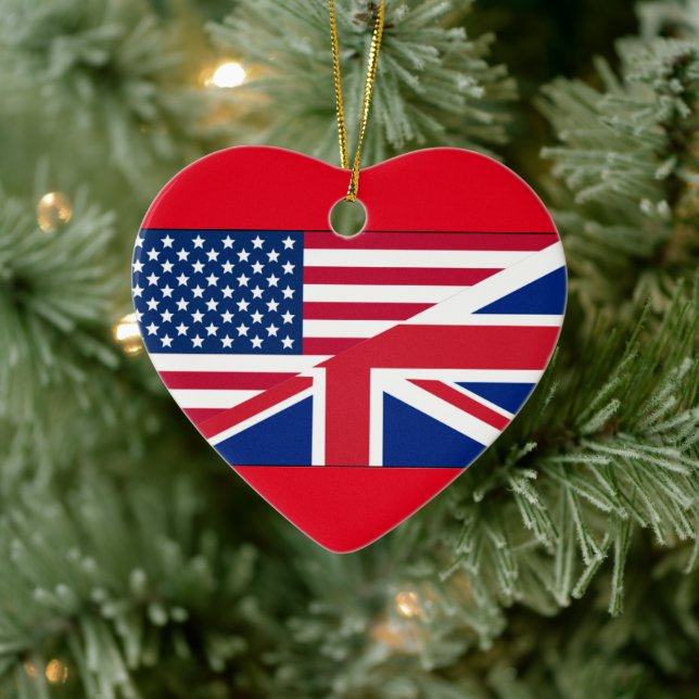 Dual Citizen American & British Flag Ornament (Tree)