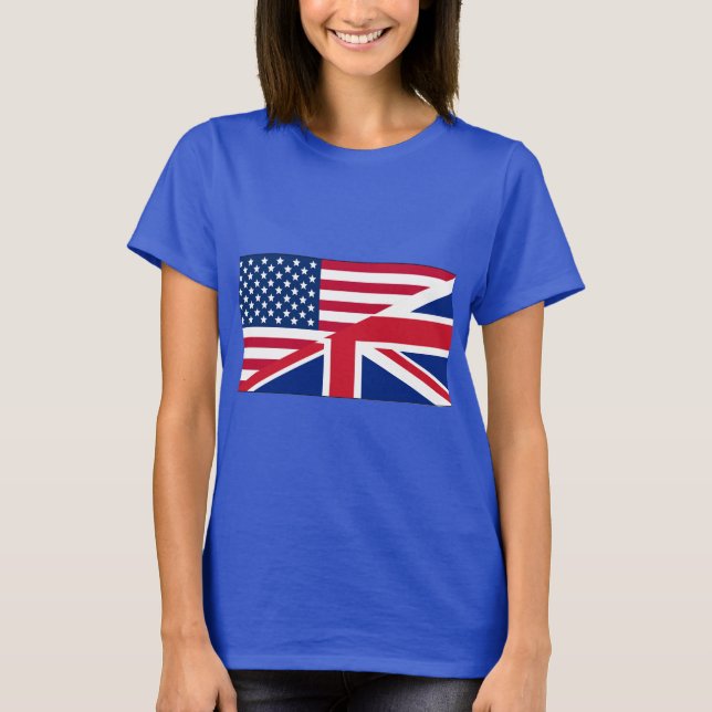 Dual Citizen American & British Flag T-Shirt (Front)