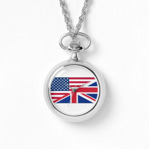 Dual Citizen American British Flag Womens Watch