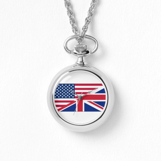 Dual Citizen American British Flag Womens Watch (Front)
