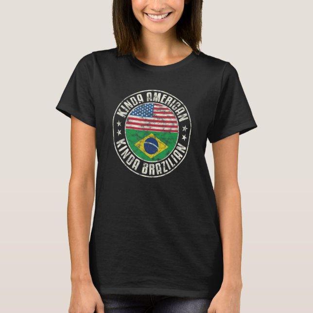 Dual Citizenship American Brazilian Brazil Usa Fla T-Shirt (Front)