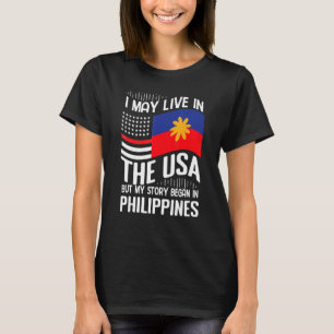 Dual Citizenship Philippines American Flag Usa Fil T-Shirt