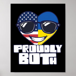Dual Citizenship Proudly Both Usa Ukraine  Poster