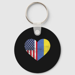 Dual Citizenship Usa Ukraine Heart American Ukrain Key Ring