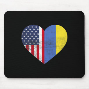 Dual Citizenship Usa Ukraine Heart American Ukrain Mouse Mat