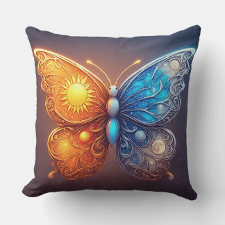 Dual-Colored Butterfly Over Bright Sun Cushion