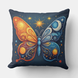Dual-Colored Butterfly Over Bright Sun Cushion
