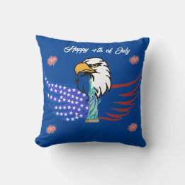 Dual Colour 4th of July Special Throw Pillows