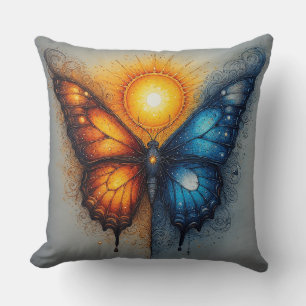 Dual-Coloured Butterfly Over Bright Sun Cushion