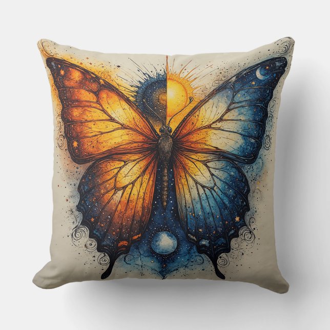 Dual-Coloured Butterfly Over Bright Sun Cushion (Front)