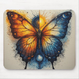 Dual-Coloured Butterfly Over Bright Sun Mouse Mat