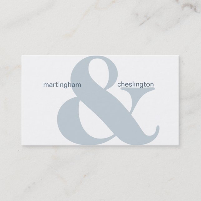 Dual Company Name Blue Ampersand Business Card (Front)
