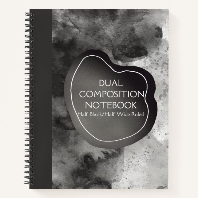 DUAL COMPOSITION GRAY HALF BLANK/WIDE RULED  NOTEBOOK (Front)