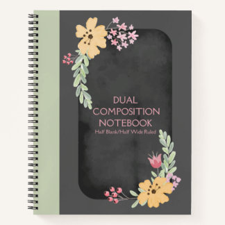 DUAL COMPOSITION HALF BLANK/WIDE RULED NOTEBOOK