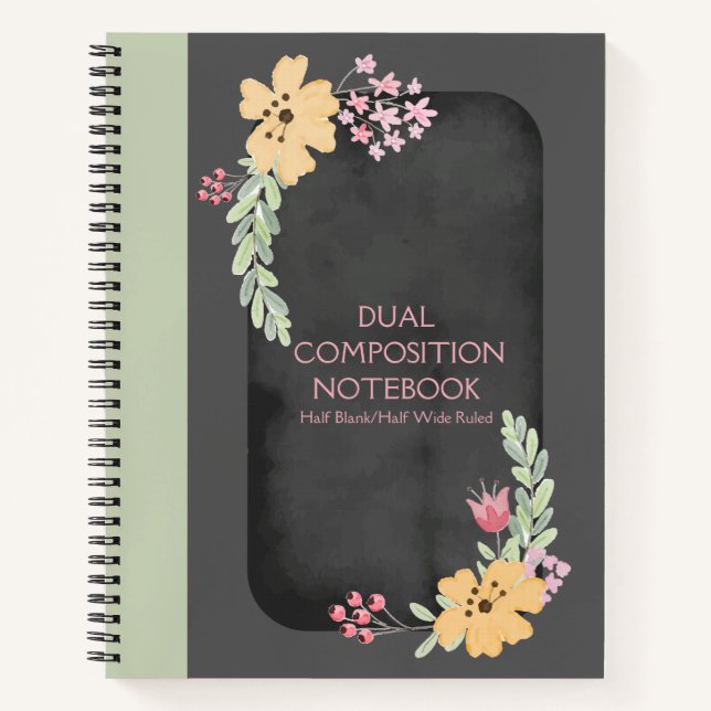 DUAL COMPOSITION HALF BLANK/WIDE RULED NOTEBOOK (Front)
