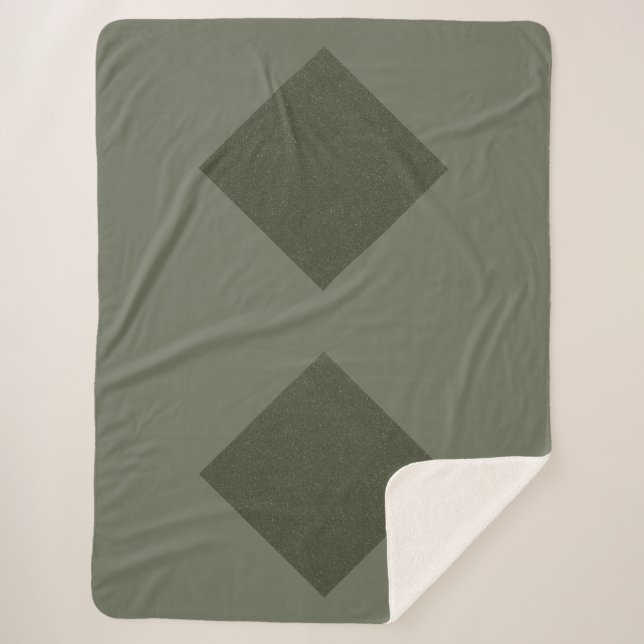 Dual Diamond Moss Sherpa Blanket (Front)