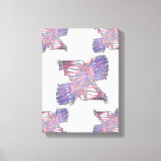 Dual Entities Pink and Blue Abstract Canvas Print