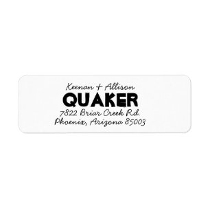 Dual font return address label