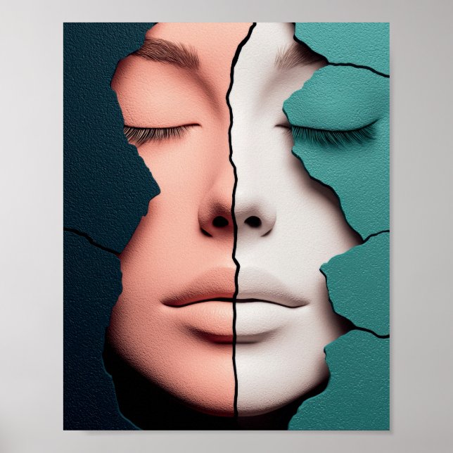 Dual Harmony Girl Portrait Poster (Front)