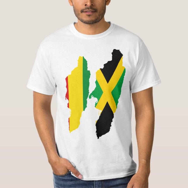 Dual Hearts, Jamaica and Rasta/Ethiopia T-Shirt (Front)