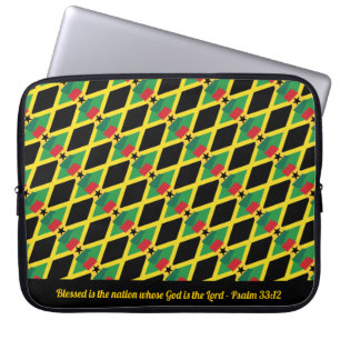 Dual Heritage GHANA JAMAICA Christian Laptop Sleeve