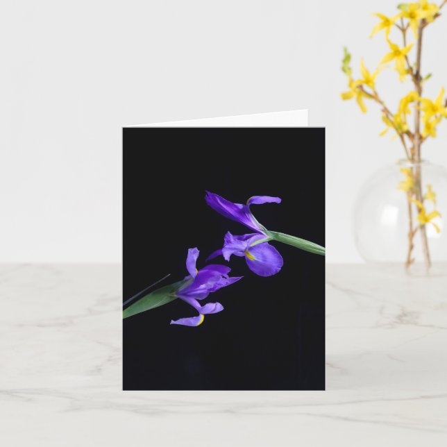 Dual Iris Greeting Card (Yellow Flower)