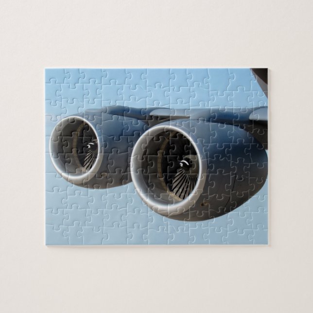 Dual Jet Engines in Blue Sky Jigsaw Puzzle (Horizontal)