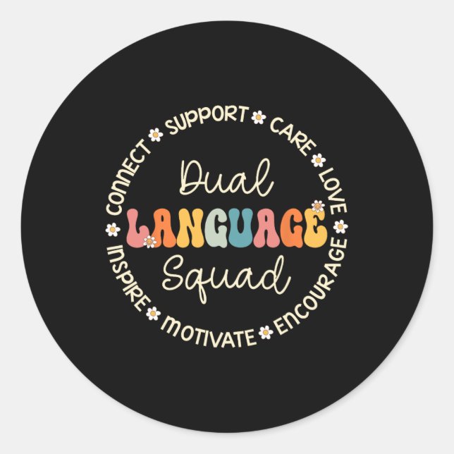 Dual Language Squad Appreciation Week Back to Scho Classic Round Sticker (Front)