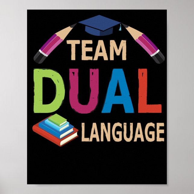 Dual Language Team Teacher School Poster (Front)