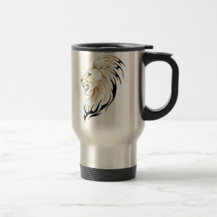 dual lion head stainless travel mug