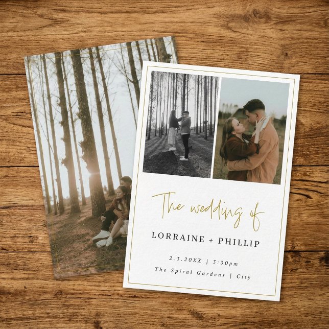 Dual Moments cover modern photo wedding Invitation (Dual Moments cover modern photo wedding Invitation.)