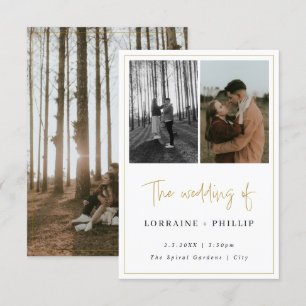 Dual Moments cover modern photo wedding Invitation