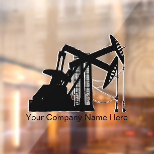 Dual Oil Pumping Units - Black Colour Window Cling