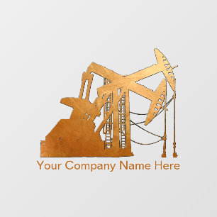 Dual Oil Pumping Units - Distressed Copper Colour Window Cling