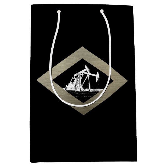 Dual Oil Well Pumping Units Medium Gift Bag (Front)