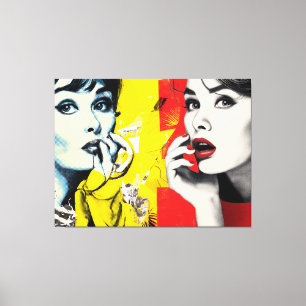 Dual pop art portrait  canvas print