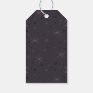 Dual Purple Snowflake Pattern Gift Tag