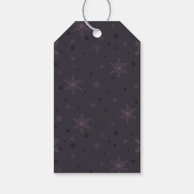 Dual Purple Snowflake Pattern Gift Tag (Front)