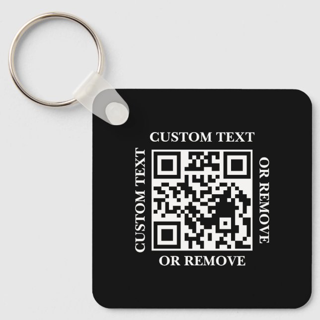 Dual QR Code Payment App Black Keychains (Front)