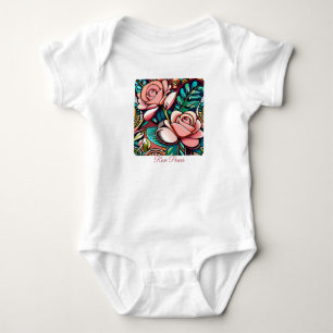 Dual Roses: A Spectacular Floral Arrangement Baby Bodysuit