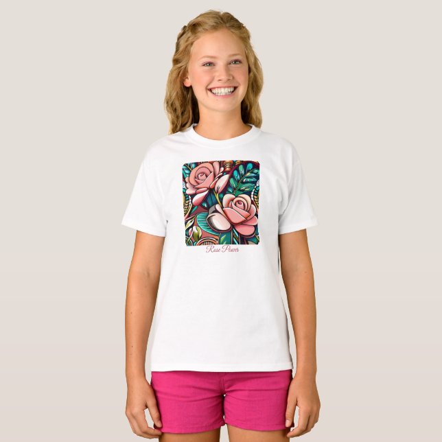 Dual Roses: A Spectacular Floral Arrangement T-Shirt (Front Full)